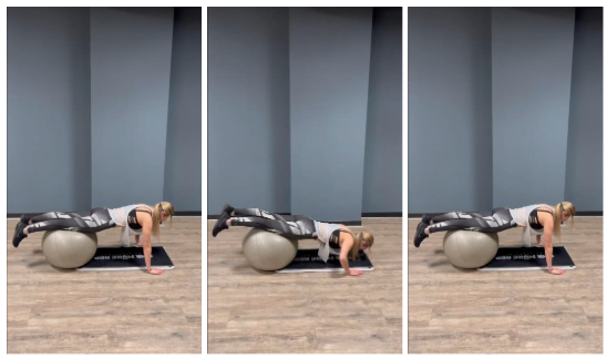Flexiones con fitball