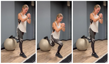 Sentadilla búlgara con fitball